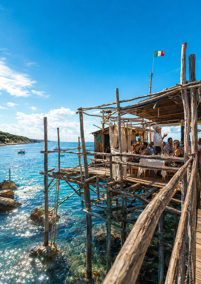 Pranzo sul trabocco affacciato sulla costa abruzzese